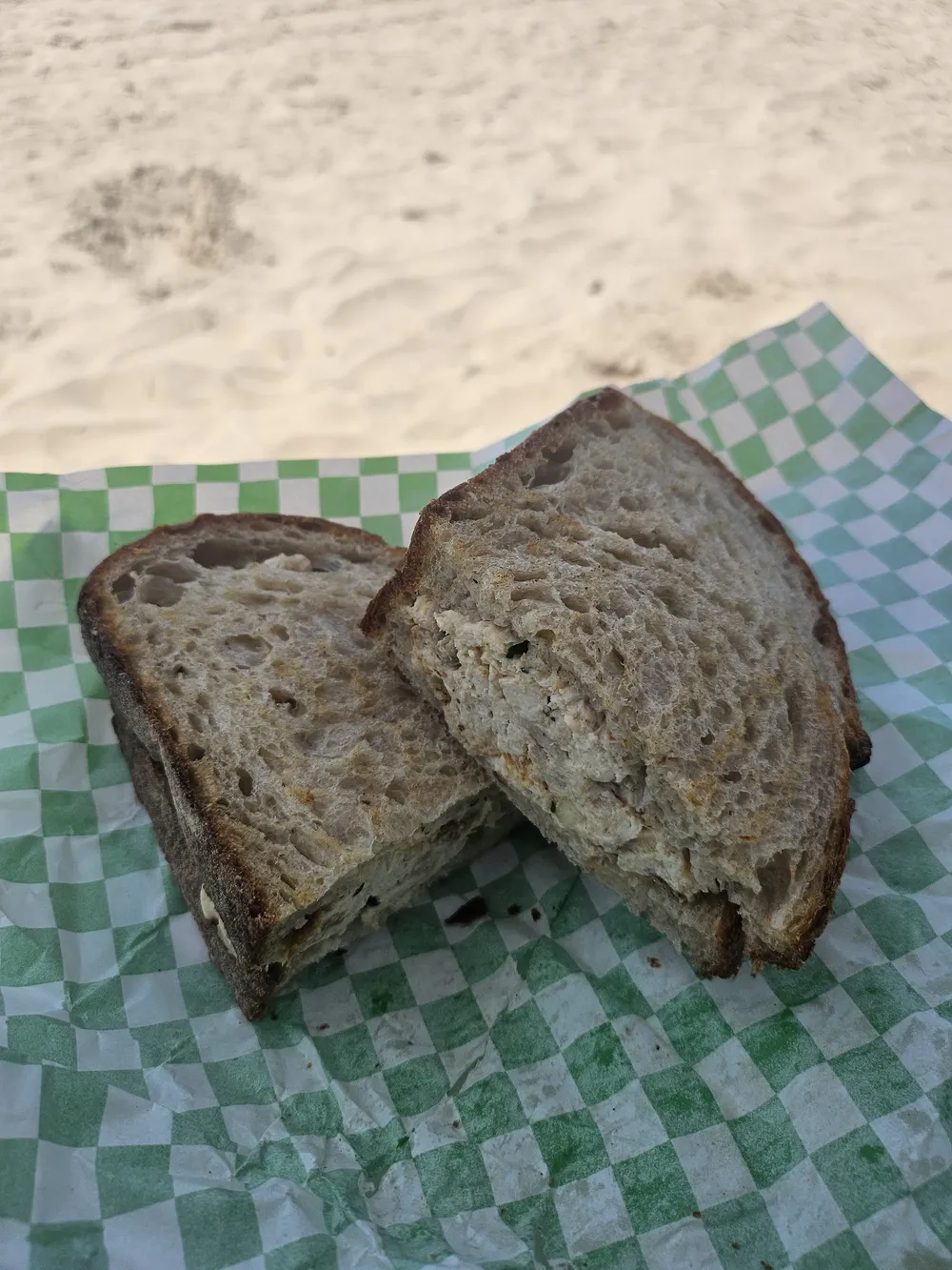 A sandwich on thick sourdough